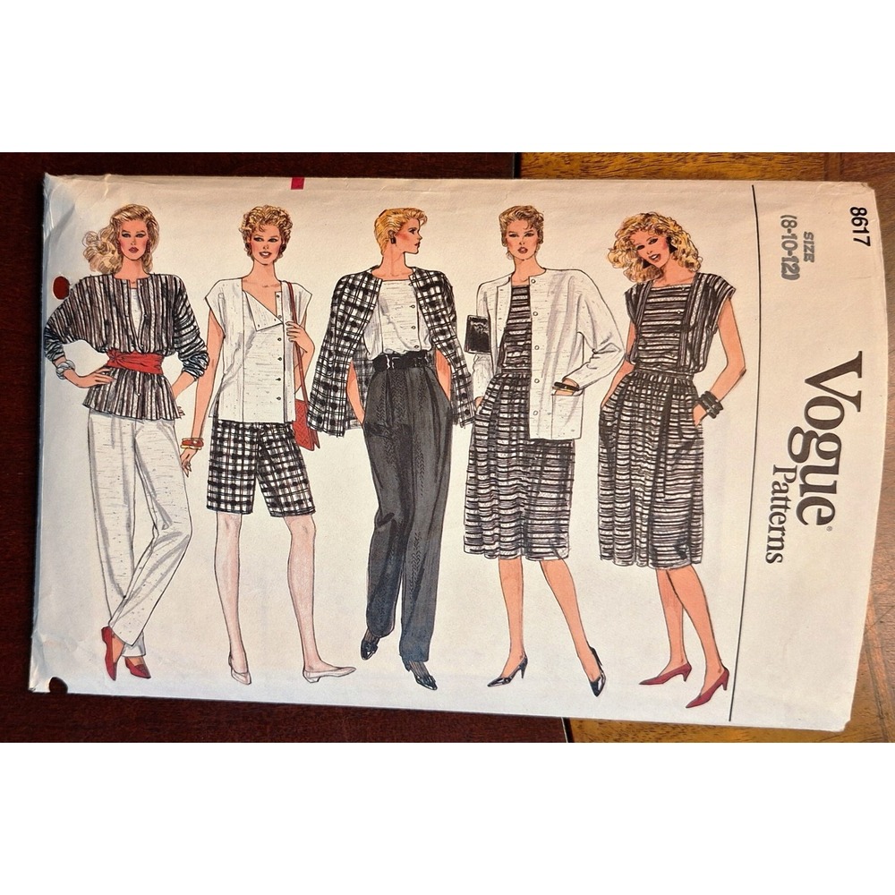Vogue Patterns Misses Jacket Skirt Pants Shorts & Top Pattern #8617 Size 8-10-12